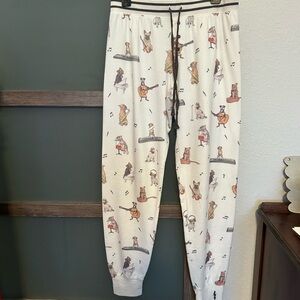 P.J. Salvage Ivory/Gray Loungewear Joggers-Size M